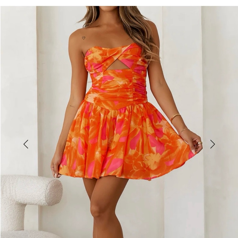 Hello Molly orange mini dress
